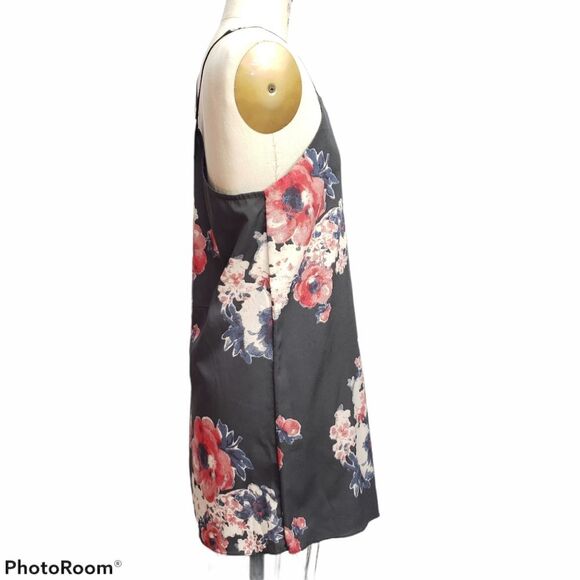 Free People Black Crepe Floral Faux Wrap Dress XSMALL - Picture 5 of 13